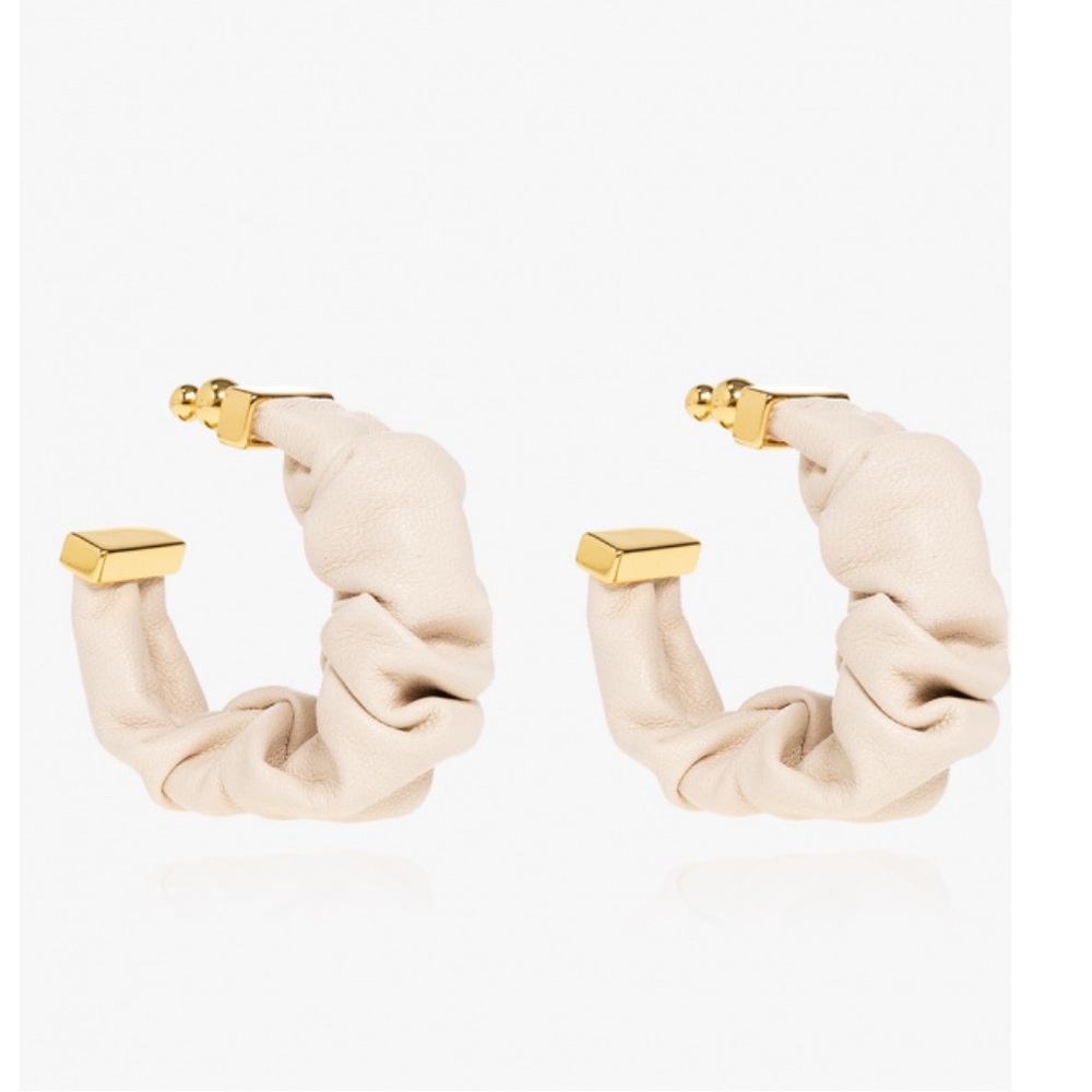 CULT GAIA Gold βSanuraβ Leather Hoop Earrings